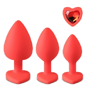 Soft anal plug heart  L